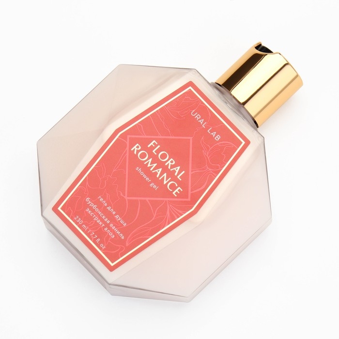 Гель для душа с экстрактом алоэ FLORAL ROMANCE, 230 мл, аромат бурбонской ванили, PRESTIGE by URAL LAB