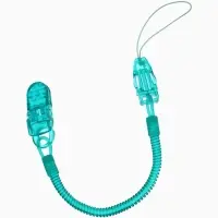 Держатель для соски - пустышки, пружинка, 2 шт., прозрачный, бирюзовый, Крошка Я