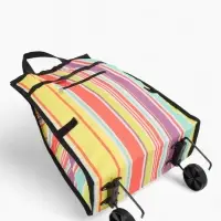 Сумка тележка хозяйственная, складная, на липучке, 2 колеса, наружный карман, 32&times;13&times;52 см, разноцветная