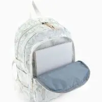 Рюкзак школьный на молнии, с карманами, с принтом, размер 29&times;11&times;40 см, белый