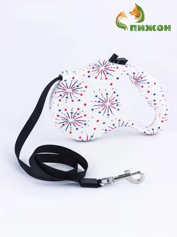 Рулетка &laquo;Салют&raquo;, 5 м, до 35 кг, принт, белая