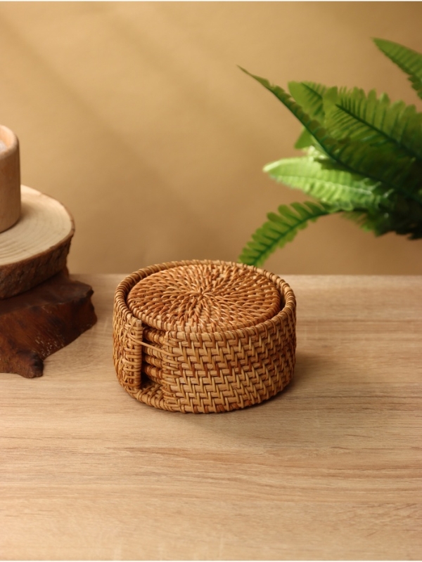 Подставка под горячее 10 см, ротанг (набор 6 шт) Подставка под горячее 10 см, ротанг (набор 6 шт)