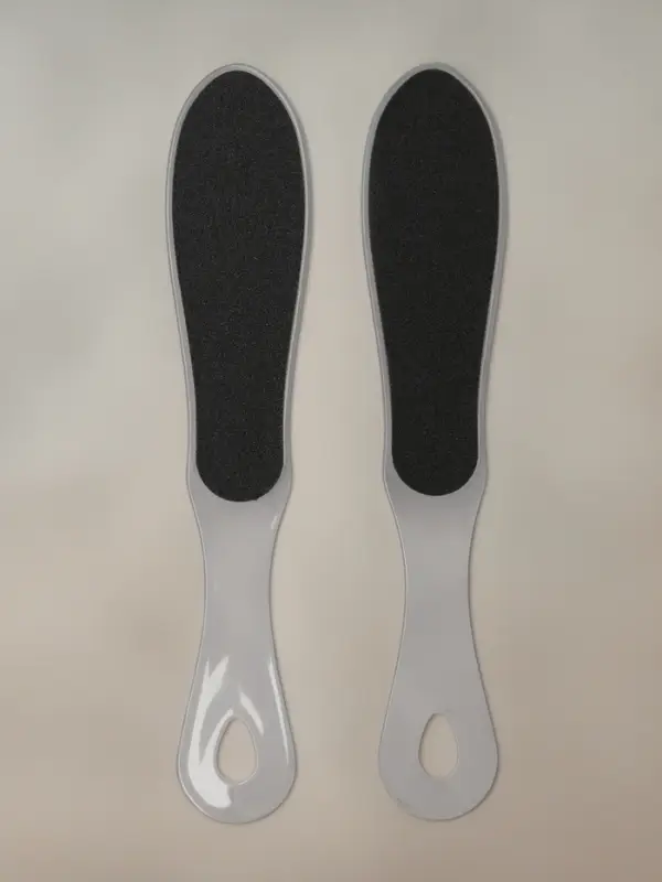 Пилка для пяток, наждачная, двусторонняя, 27 см, белая