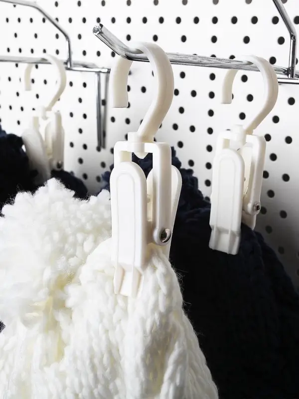 Крючок - вешалка с прищепкой, 10.5&times;3&times;3.5 см, белый