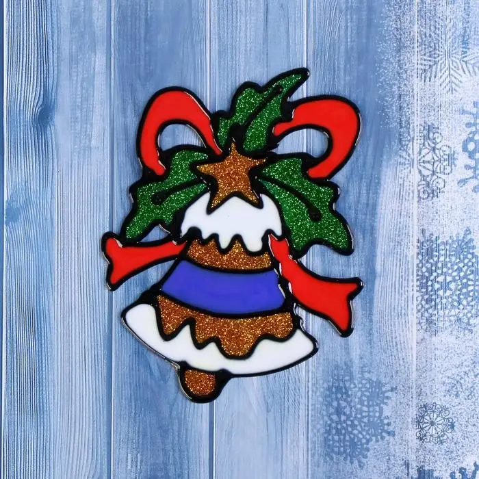 Наклейка на стекло «Колокольчик с лентой», 11×13.5 см Наклейка на стекло «Колокольчик с лентой», 11×13.5 см