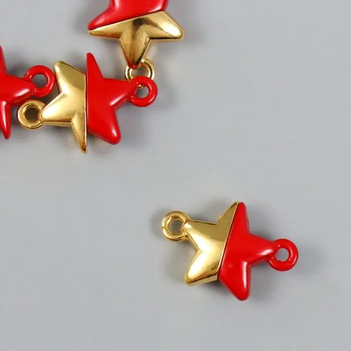 Замок магнитный металл  Замок магнитный металл "Звёздочка" золотой и красный 2,2х1,5х0,6 см (набор 2 половинки)