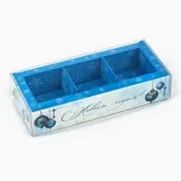 Коробка под 3 конфеты с ячейками «Морозная роскошь», 14.5 х 6 х 3 см