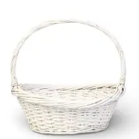 Корзина плетёная для хранения Folia, с ручкой, белая, набор 3 шт.