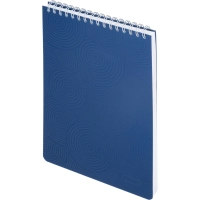 Блокнот Комус на спирали, синий, А5, 80л, клетка