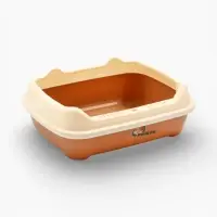 Туалет, 36&times;28&times;14 см, с боковым входом, бортами и совком, коричневый