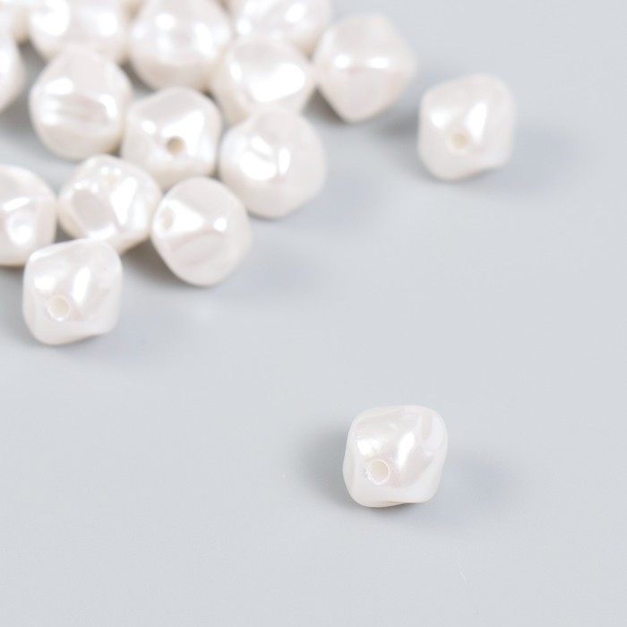 Бусины для творчества пластик "Бусина жемчуг неправильной формы" набор 20 шт 0,8х0,8х0,8 см