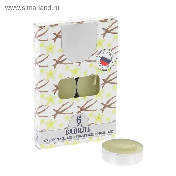 Набор свечей ароматических чайных &laquo;Ваниль&raquo;, 6 шт.