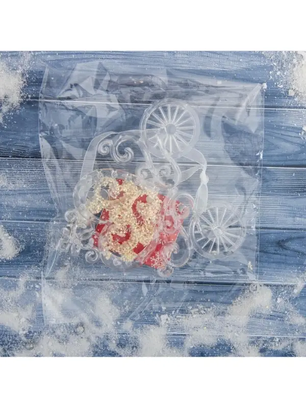 Ёлочная игрушка &laquo;Зимнее волшебство. Карета&raquo;, блеск 11&times;12 см, прозрачный