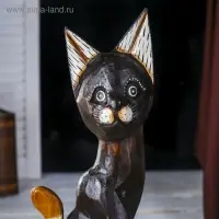 Сувенир &laquo;Кошка с белым цветком&raquo;, 5.5&times;12&times;50 см, дерево