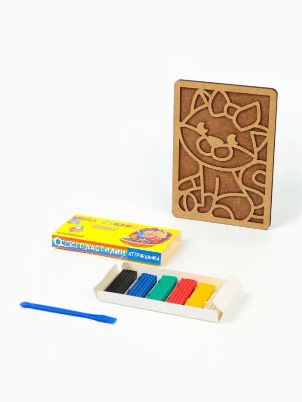 Картина пластилином &laquo;Котенок&raquo;, 21&times;15 см, набор для творчества