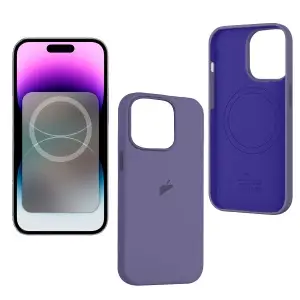 Чехол для iPhone 14 Pro Silicone Case 100% ORG Iris (MagSafe + анимация NFC Clear) c LOGO