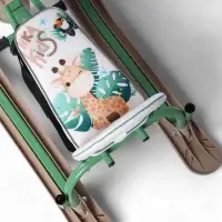 Снегокат &laquo;Twiny 2+&raquo; с жирафиком, со спинкой, с родительской ручкой, зелёный, коричневый, TW2+/Ж Nika