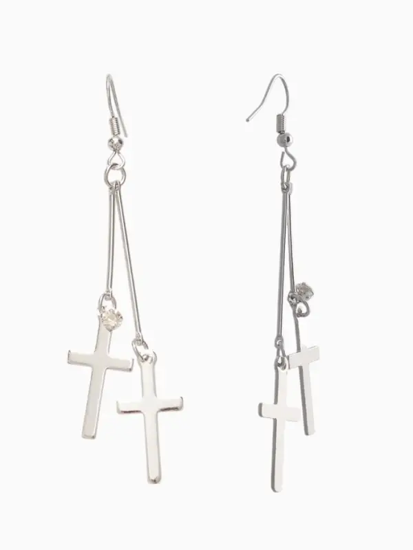 Серьги висячие &laquo;Шелест&raquo;, крестики, цвет МИКС, 8.5 см