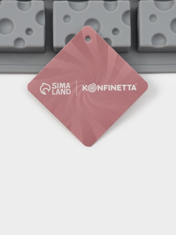 Форма для выпечки и муссовых десертов KONFINETTA «Сыр», силикон, 20 ячеек (5×3см), 30×17,5×1,9 см, серая Форма для выпечки и муссовых десертов KONFINETTA «Сыр», силикон, 20 ячеек (5×3см), 30×17,5×1,9 см, серая