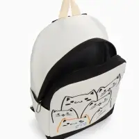 Рюкзак школьный на молнии, с карманами, с рисунком, размер 30&times;14&times;43 см, чёрный