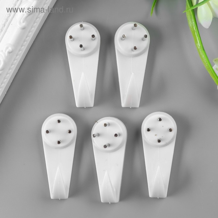 Крючок пластик, металл универсальный набор 5 шт С183 5х2 см Крючок пластик, металл универсальный набор 5 шт С183 5х2 см