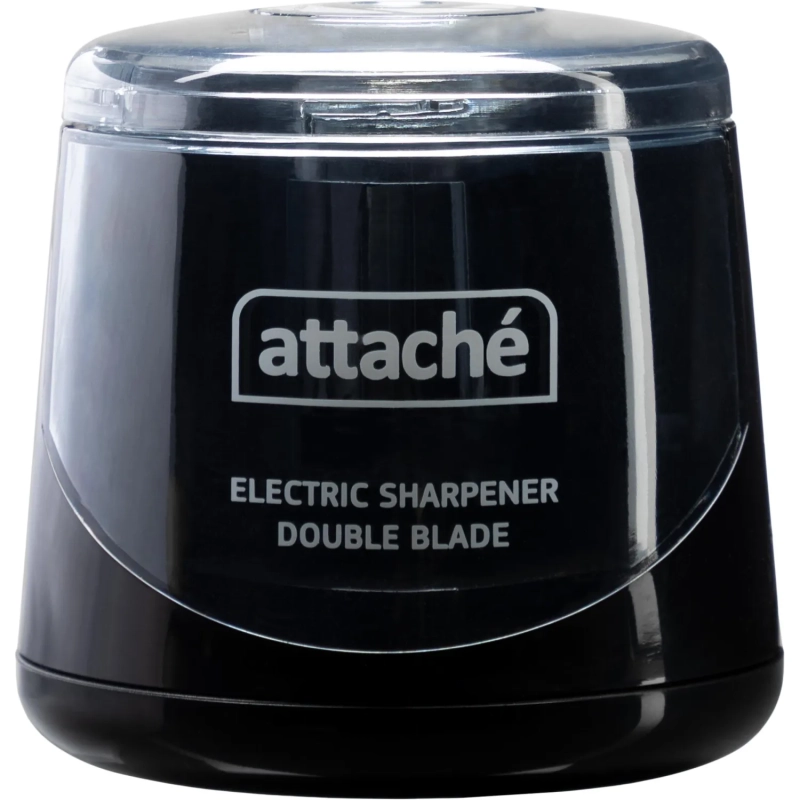 Точилка электрическая Attache,двойное лезвие,1отв,пит. от батареек АА,черн