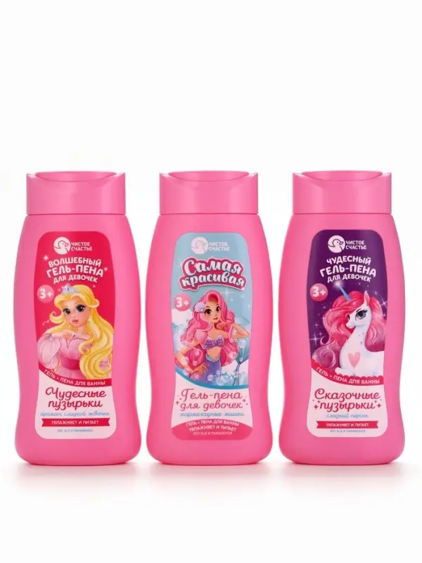 Гель-пена для девочек &laquo;Чудесная пена&raquo;, аромат сладкий персик, 250 мл, Чистое счастье