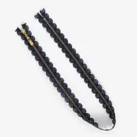 Молния металлическая, №3, неразъёмная, замок автомат, 60 см, декоративная, тёмно-синяя