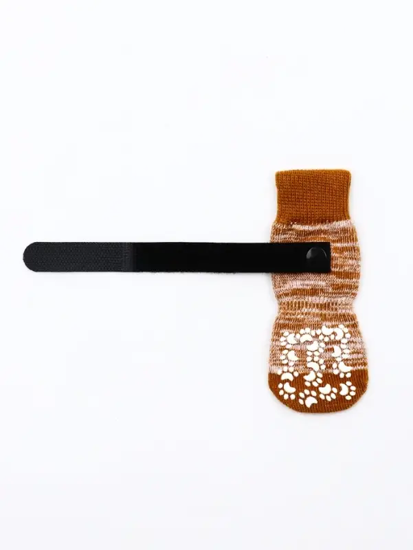 Носки нескользящие Носки нескользящие "Лапки", S (5,5 * 14 см), набор 4 шт, бежевые