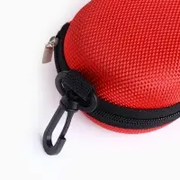 Футляр для очков на молнии, с карабином, размер 16&times;5&times;7 см, красный