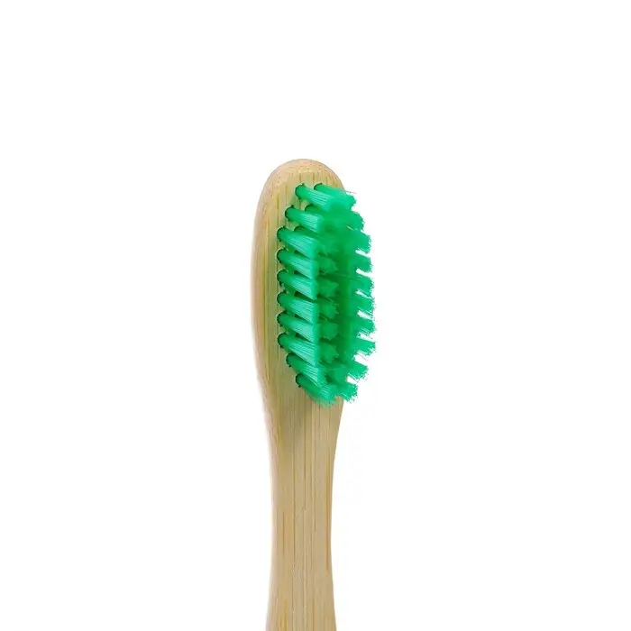 Зубная щетка бамбуковая жесткая в коробке, зеленая