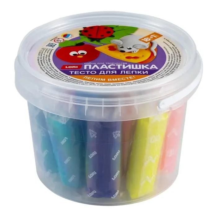 Тесто для лепки &laquo;Пластишка&raquo;, 18 цв. по 24 г, с формочкой
