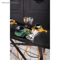 Чайная пара Хорекс Verde notte, чашка 200 мл, блюдце d=15.5 см, фарфор, чёрная, зелёная