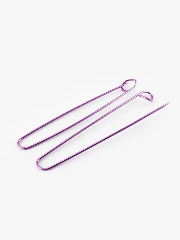 Набор вспомогательных булавок для вязания, 17 см, 3 шт., фиолетовый