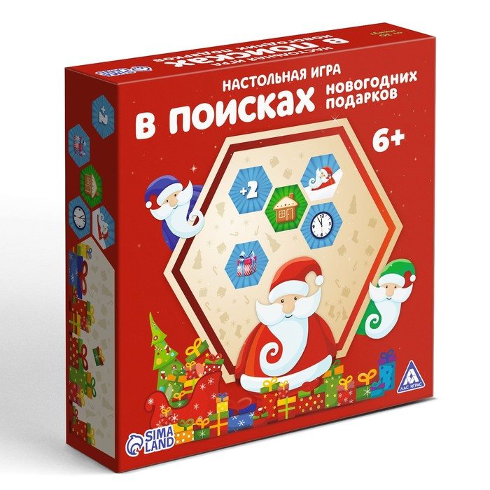Новогодняя настольная игра «Новый год: В поисках подарков», 66 тайлов, 6+ Новогодняя настольная игра «Новый год: В поисках подарков», 66 тайлов, 6+