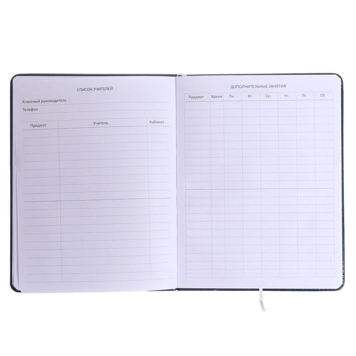 Дневник универсальный для 1-11 класса "Герб", твёрдая обложка, искусственная кожа, синяя обложка, ляссе, 80 г/м2