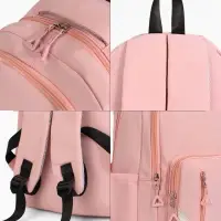 Рюкзак школьный на молнии, с отделами, карманами, размер 31&times;18&times;44 см, розовый