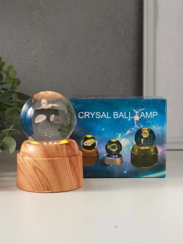 Сувенир стекло свет Сувенир стекло свет "Шар. Медузы" 6хLED шар d=6 см, крутится, USB 7х7х10 см