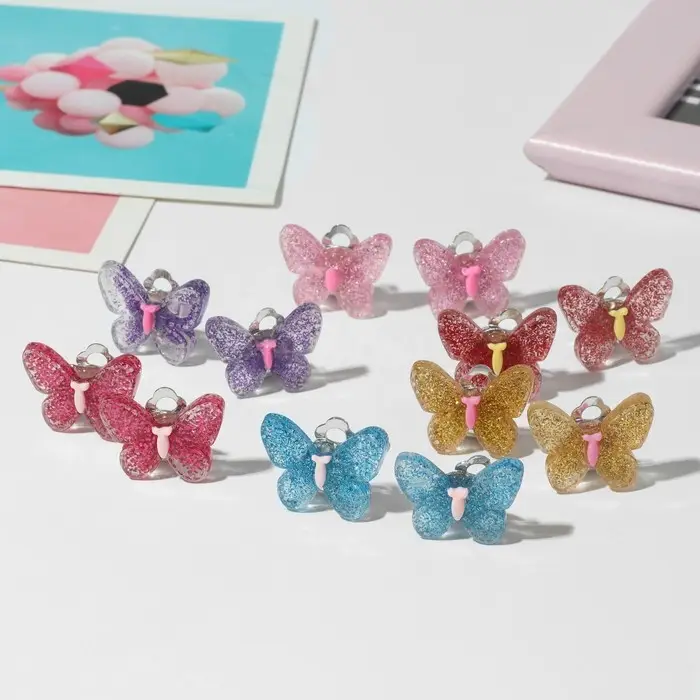 Серьги клипсы детские Выбражулька «Блестящая бабочка», миксы Серьги клипсы детские Выбражулька «Блестящая бабочка», миксы