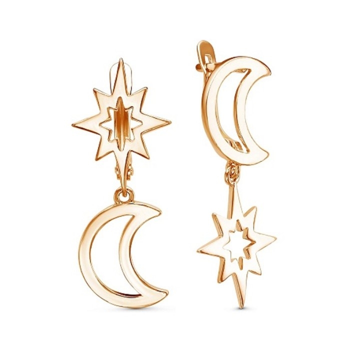 Серьги «Звёздная ночь», розовое золочение Серьги «Звёздная ночь», розовое золочение