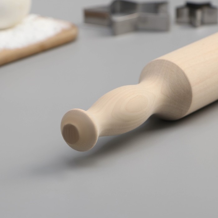 Скалка с ручками Доляна, 35×4.3 см, берёза Скалка с ручками Доляна, 35×4.3 см, берёза