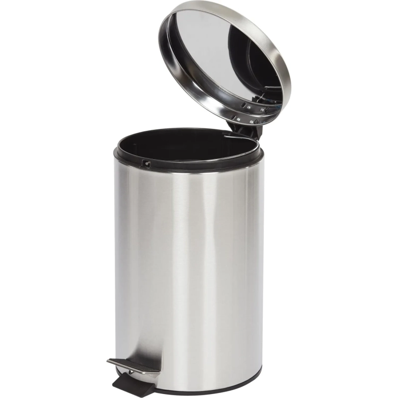 Ведро мусорное с педалью и доводчиком Luscan 12 л, матовое, нерж сталь