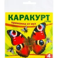 Приманка декоративная от мух &laquo;КАРАКУРТ СУПЕР&raquo;, пакет, 4 наклейки (бабочка черно-желтая)