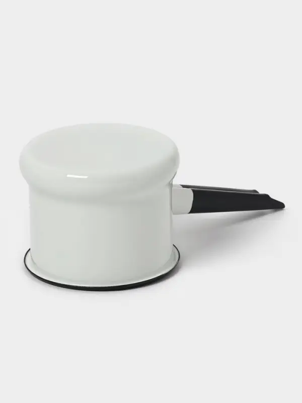 Ковш эмалированный, 1 л, без декора, белый