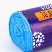 Мешки для мусора 30 л, ПНД, 10 мкм, 30 шт. в рул, синие