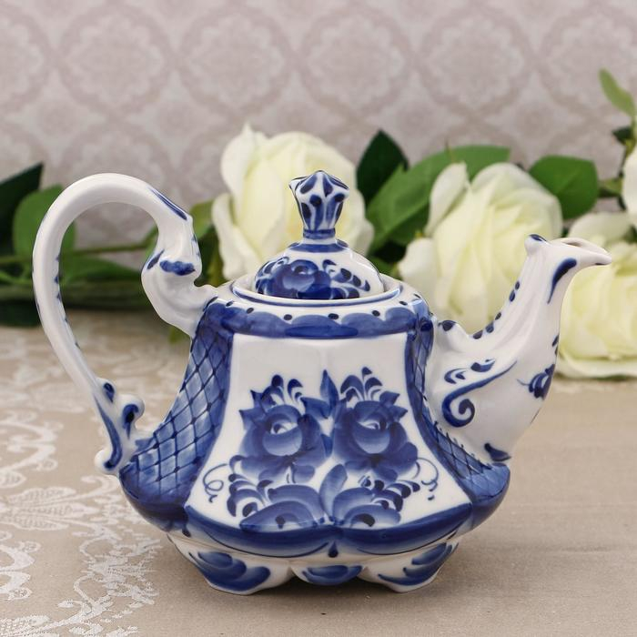 Кофейник «Цветы», H=16 см, гжель Кофейник «Цветы», H=16 см, гжель