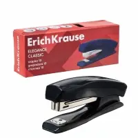 Степлер канцелярский № 10, ErichKrause Elegance, до 20 листов, встроенный антистеплер, МИКС