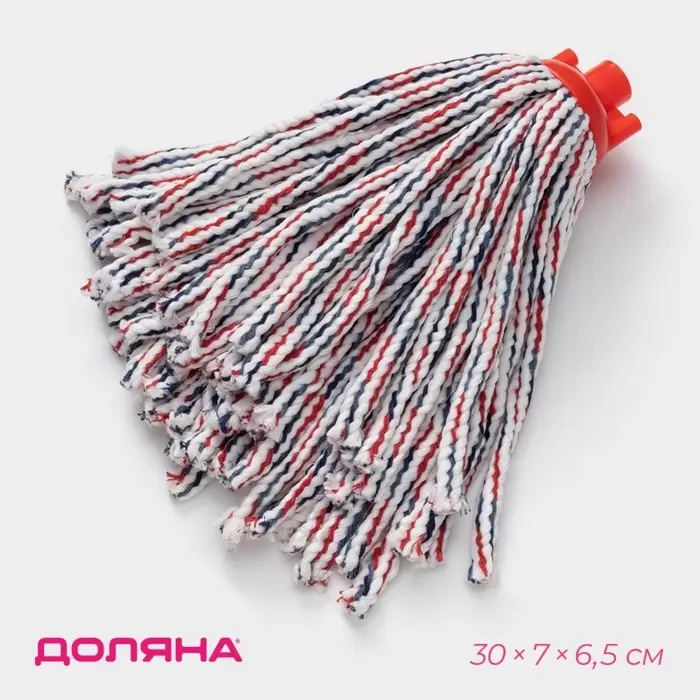 Насадка для швабры верёвочная Доляна, микрофибра, 30&times;7&times;6.5 см, цвет МИКС