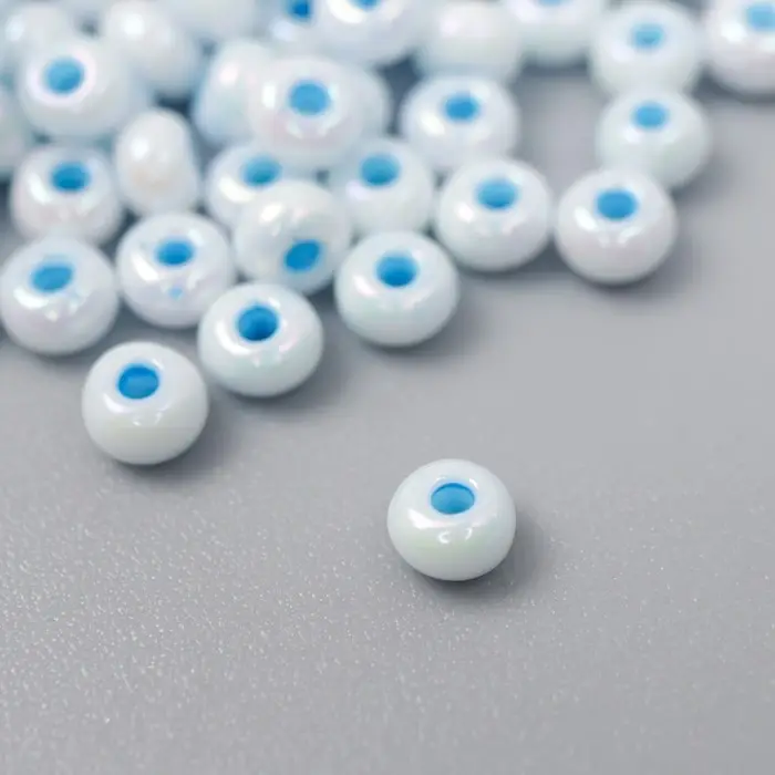 Бисер стекло 8/0  Бисер стекло 8/0 "Цветная серединка. Голубая вода" 10 гр