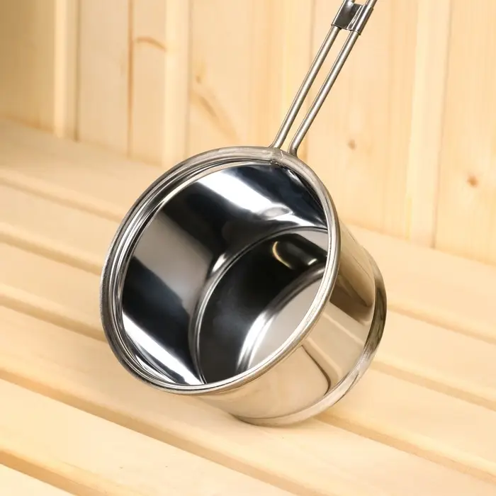 Ковш - черпак для бани и сауны, 400 мл, нержавеющая сталь, деревянная ручка, 46 см, &laquo;Добропаровъ&raquo;